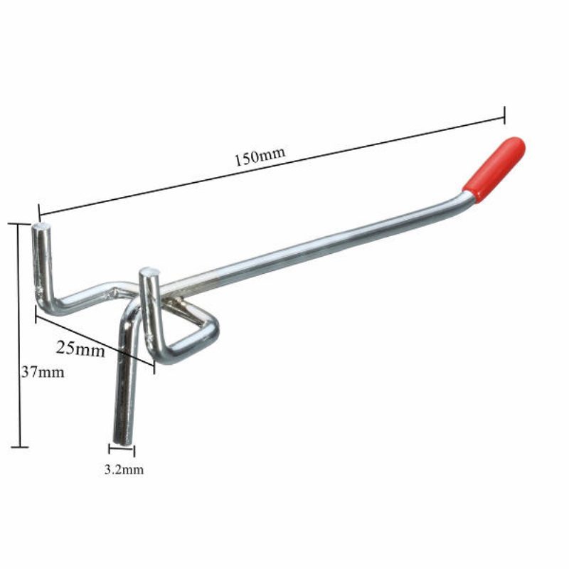 10 Ks Háčikov Na Vystavenie Na Stenu Z Nehrdzavejúcej Ocele Pre Panel Slatwall V Salóne 10 × 150 mm