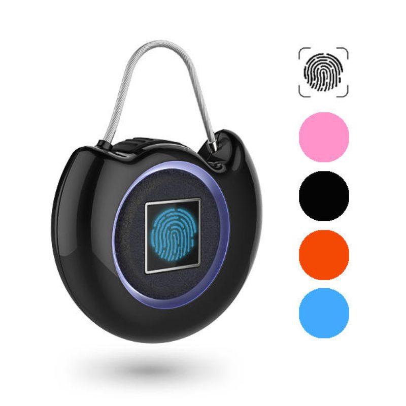 Cut-off Alarm Bezkľúčový Odtlačok Prsta Inteligentný Visiaci Zámok Zabezpečenie Usb Smart Travel Lock Skrinka Na Kufor 4 Farby