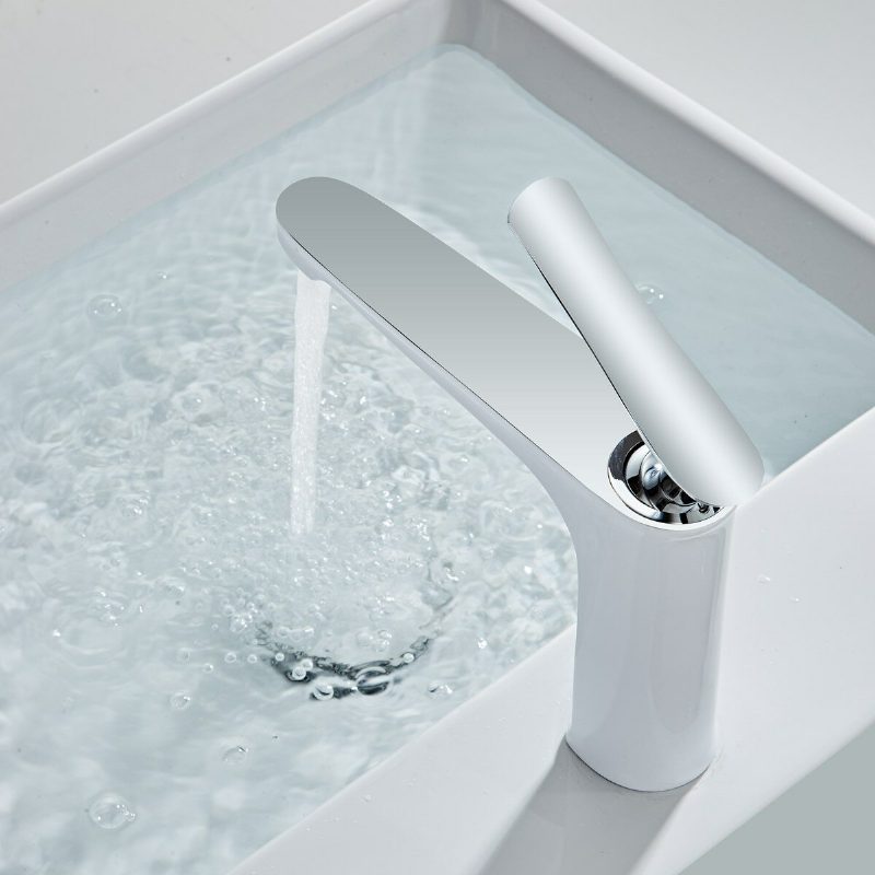 Luxusná Kúpeľňová Umývadlová Batéria Na Teplú Studenú Vodu Drezová Zlatá Leštená Rukoväť Jednorúčka Mosadzná