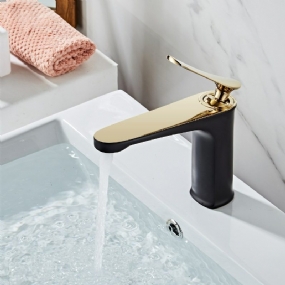 Luxusná Kúpeľňová Umývadlová Batéria Na Teplú Studenú Vodu Drezová Zlatá Leštená Rukoväť Jednorúčka Mosadzná