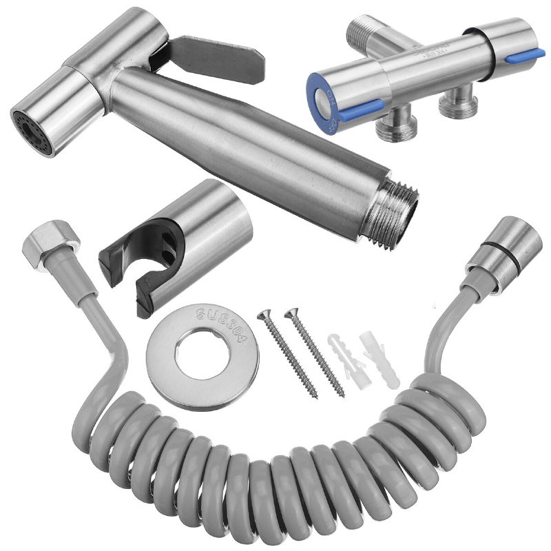 Súprava Ručného Náradia Na Čistenie Kúpeľne S Rozprašovačom Na Toaletný Bidet Z Nehrdzavejúcej Ocele