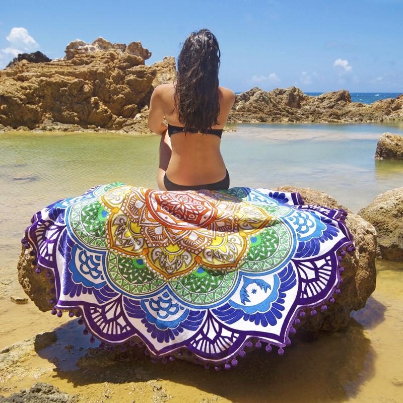 Honana Wx-91 Bohemian Tapestry Totem Lotus Plážové Uteráky Podložka Na Jogu Na Kempingový Matrac Na Bikiny