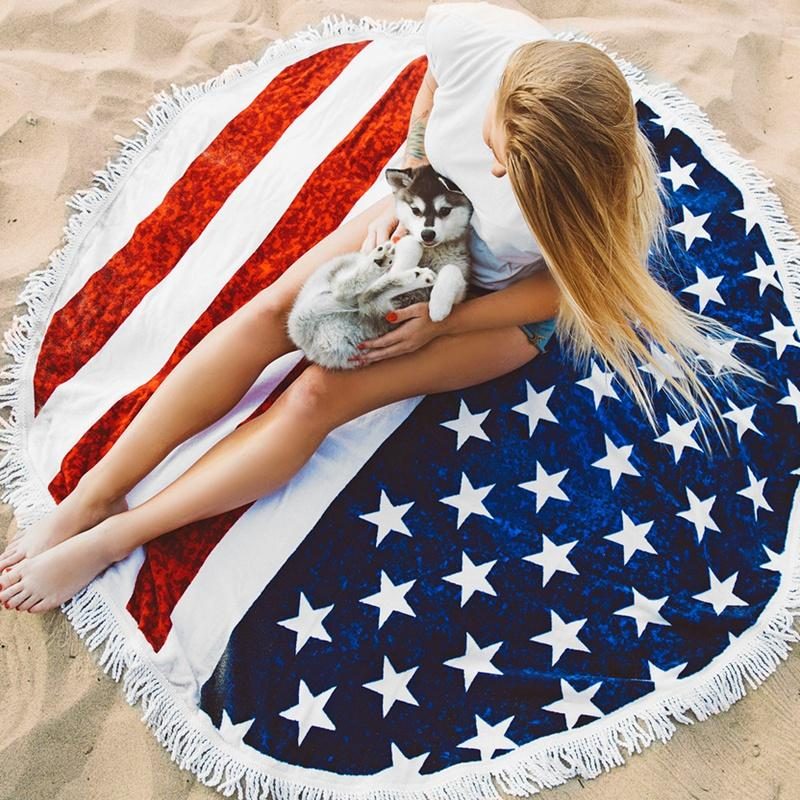 Honana Wx-93 Bohémsky Gobelín The American Flag Plážové Uteráky Matrac Na Jogu Poťah Na Bikiny