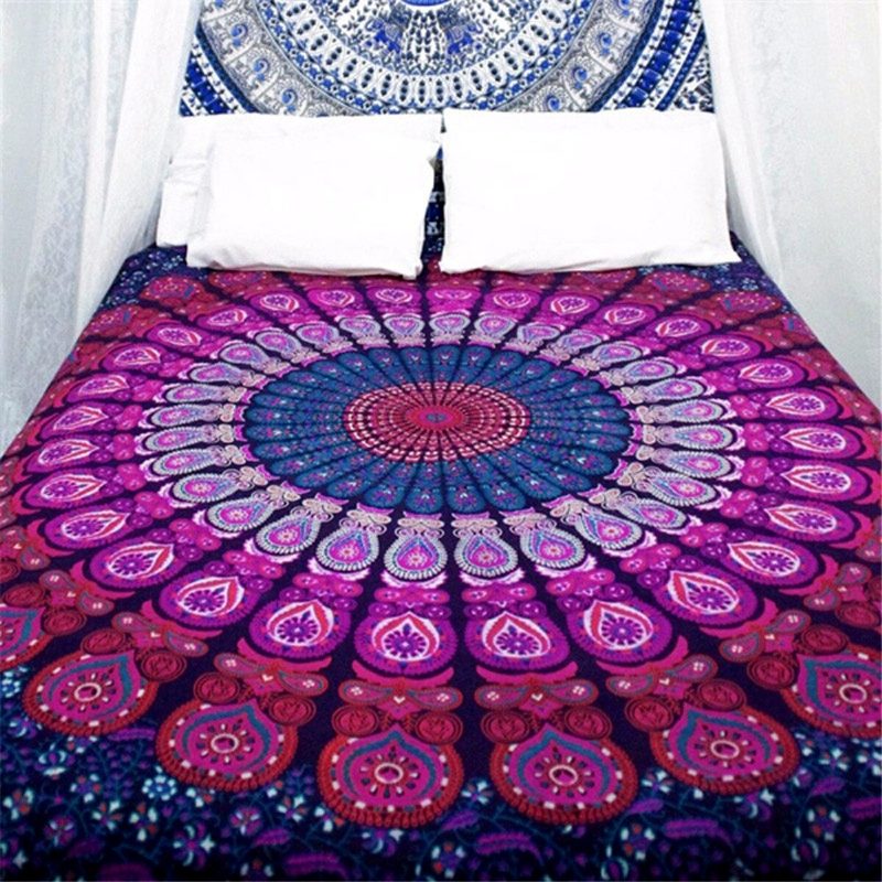 Honana Wx-99 New 150 X 210 cm V Bohémskom Štýle Polyesterová Plážová Podložka Na Uteráky Z Tapisérie Mandala Obdĺžniková Posteľná Bielizeň