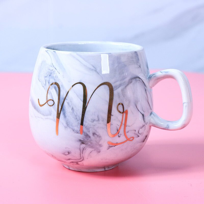 400ml Pár Voda Pohár Mramorovaný Keramický Flamingo Unicorn Letter Coffee Cup