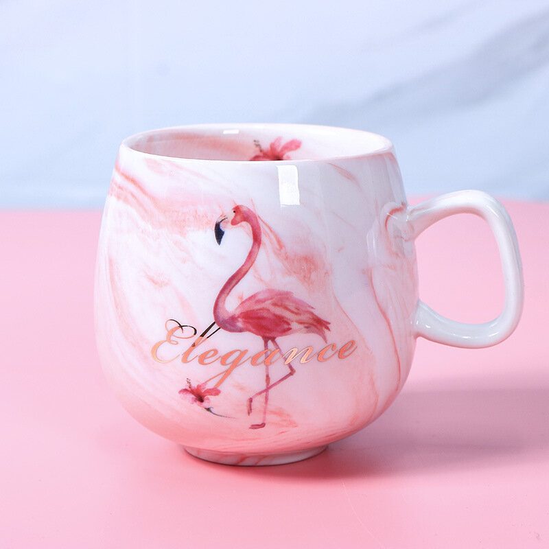 400ml Pár Voda Pohár Mramorovaný Keramický Flamingo Unicorn Letter Coffee Cup