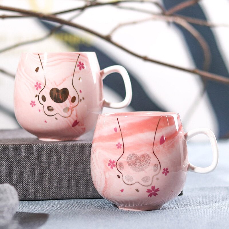 400ml Pár Voda Pohár Mramorovaný Keramický Flamingo Unicorn Letter Coffee Cup