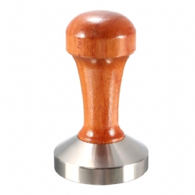 53 mm Nerezová Oceľ Cafe Tamper Bean Press For Espresso Flat Base Drevená Rukoväť