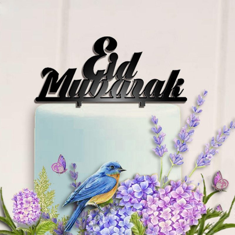 Eid Mubarak Ramadan Iftar Tort Topper Moslimský Islam Hajj Cake Decor Dekorácie Na Tortu Z Čierneho Zlata Súprava Tortových Dekorácií Mýto Na Pečenie