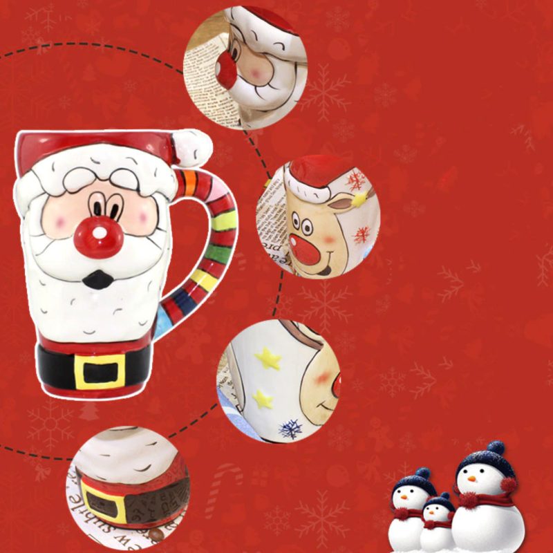 Santa Claus Vianočný Hrnček Káva Čaj Keramický Pohár