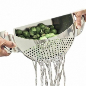 Sitko Oceľový Prepážka Odkvapkanie Cestoviny Špagety Umývanie Zeleniny Nástroj Na Odvodnenie