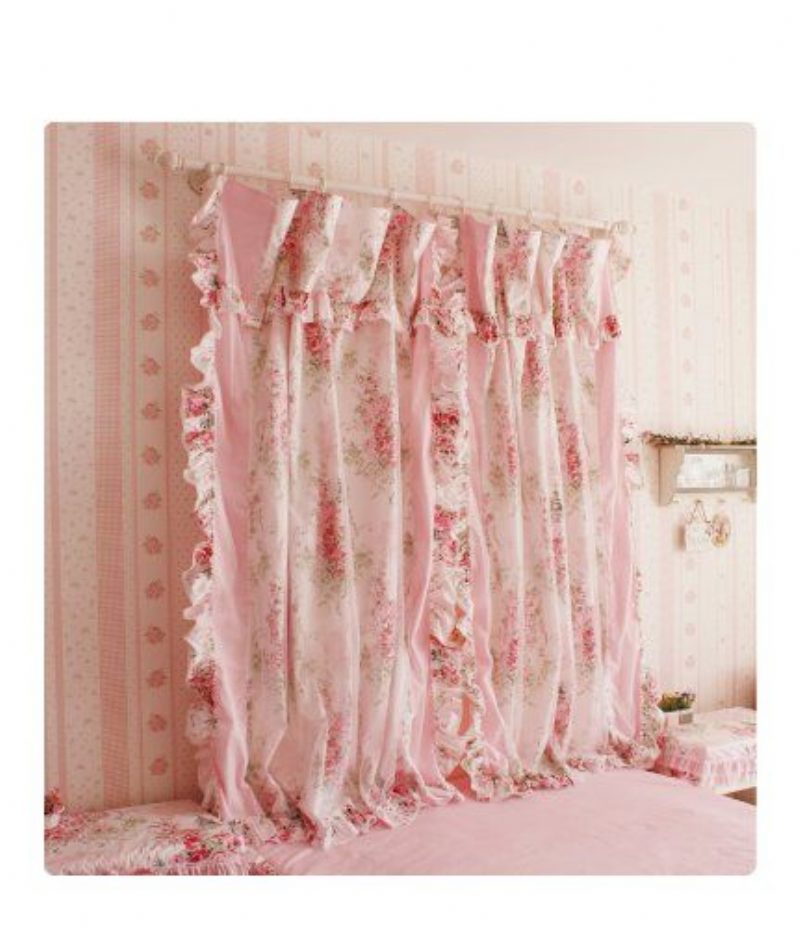 Kórejský Štýl Rustikálny Vintage Ružový Záves V Spálni S Kvetinovou Úpravou Okien (dva Panely)