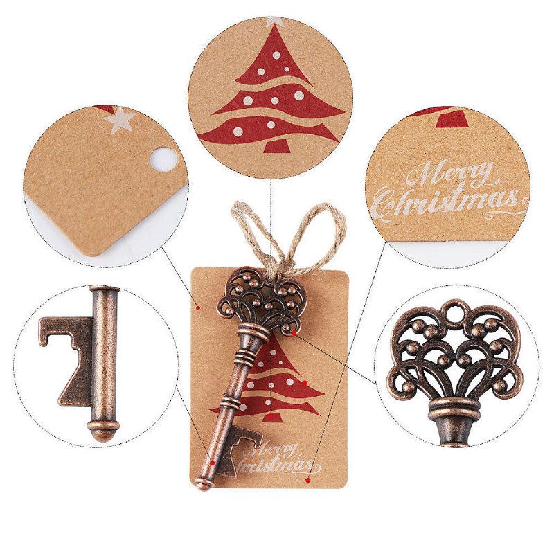 10ks Xmas Tree Ornaments Santa Magic Key Blank Tag Závesné Ozdoby Na Vianočný Večierok