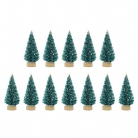 12 Ks Mini Vianočný Stromček Sisal Hodváb Céder Dekor Malý Zlatá Strieborná Modrá Zelená Biela