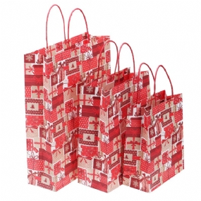 12ks/lot Christmas Kraft Paper Bag Santa Gift Bag Candy Bag Party Sup