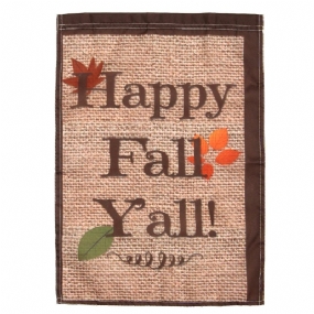 18''x12.5'' Happy Fall Yall Autumn Polyester House Sviatočné Dekorácie Záhradná Vlajka