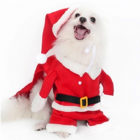 2023 Vianočné Kostýmy Pre Psov S Klobúkom Vtipný Kostým Santa Clausa Pre Zimné Teplé Kabáty Oblečenie Pre