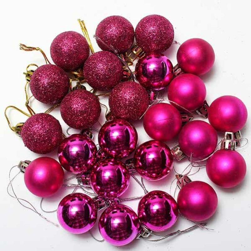 24ks Xmas Tree Decoration Vianočné Trblietavé Gule Ornament