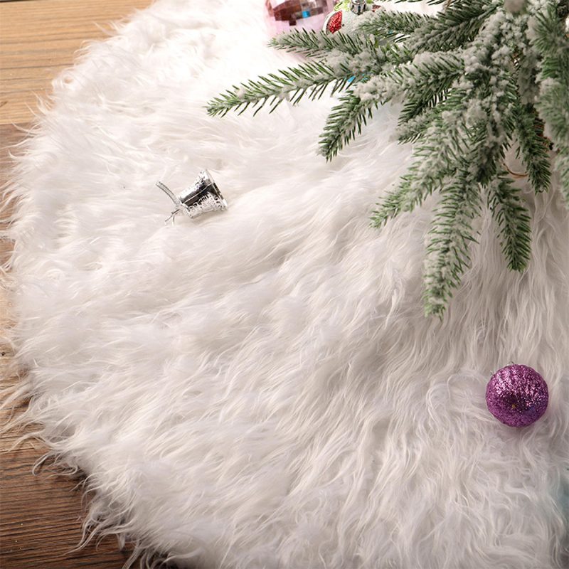 90 cm Snehová Plyšová Sukňa S Vianočným Stromčekom Základná Podlahová Podložka Poťah Na Vianočný Večierok