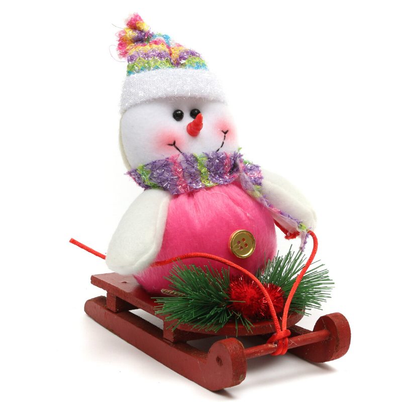 Christmas Santa Clau Snowman Sledding Party Dekor