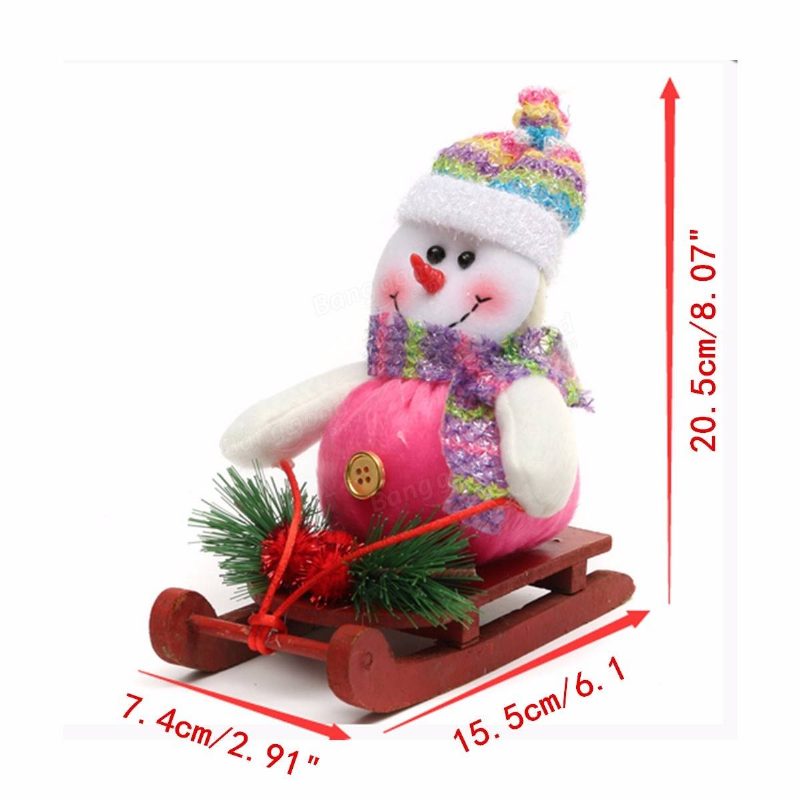 Christmas Santa Clau Snowman Sledding Party Dekor