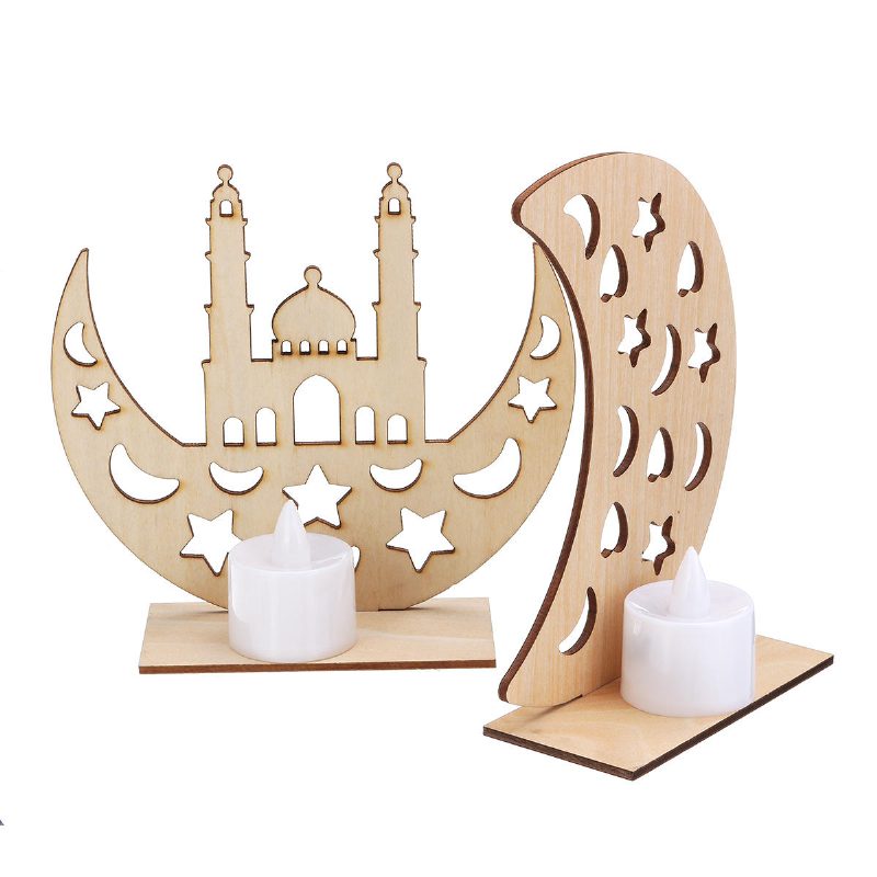 Drevená Lampa Diy Islamic Palace Led Dekorácie Stolové Darčeky Pre Eid Mubarak