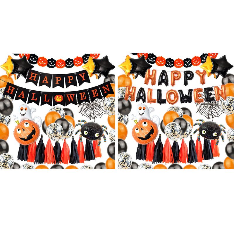 Halloween Balloon Set Banner S Vlajkou Písmena Ballnoon Dekorácia