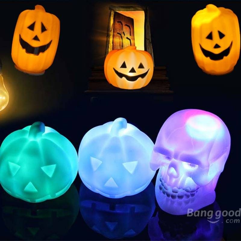 Halloweenska Led Lampa Pumpking Skull Lamp Light Halloween Party Dekorácia