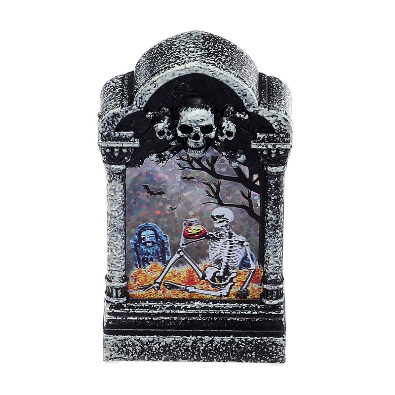 Halloweenska Led Svetelná Lampa Skeleton Tombstone Castle Plastová Rekvizita Party Darčeková Stolová