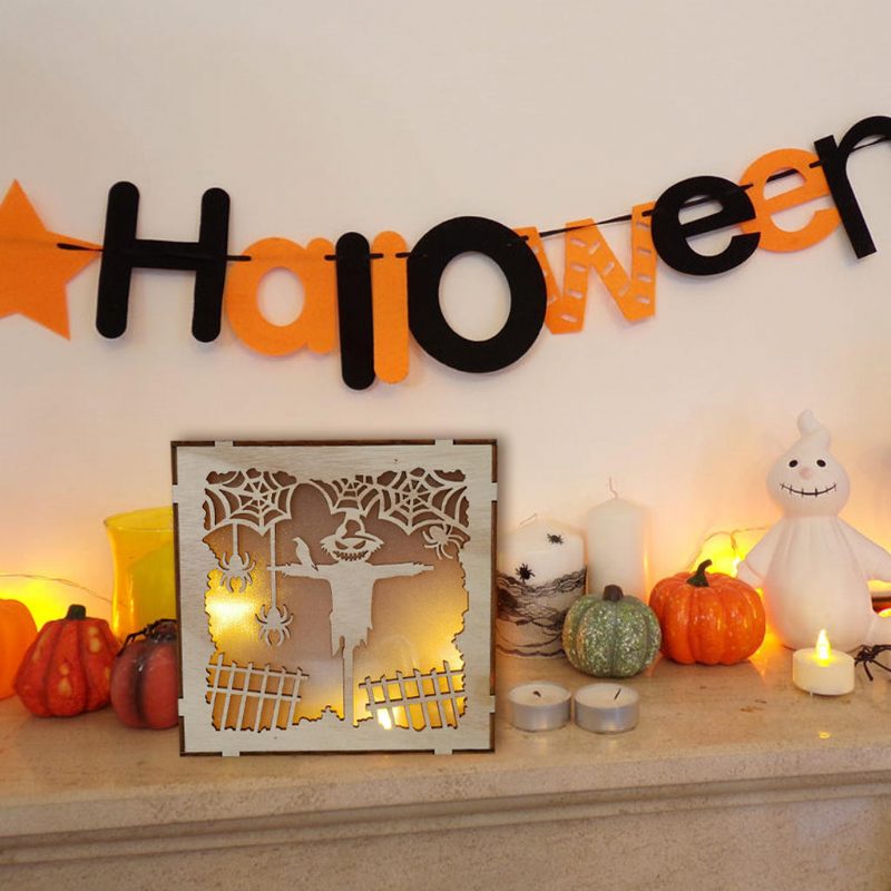 Jm01497 Scarecrow Led Svetlo Halloween Dekorácie Nástenná Lampa Na Slávnostnú Párty