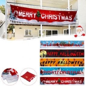 Vianočné Ozdoby Na Banner 200*36 cm Polyesterová Tkanina Halloweenske Vonku Šťastný Nový Rok