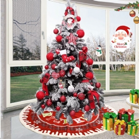 Vianočné Santa Tree Mat Deka Koberec Základný Ornament Dekorácia Zástera Zábal Pre Vnútorné Vonkajšie Party Dekor