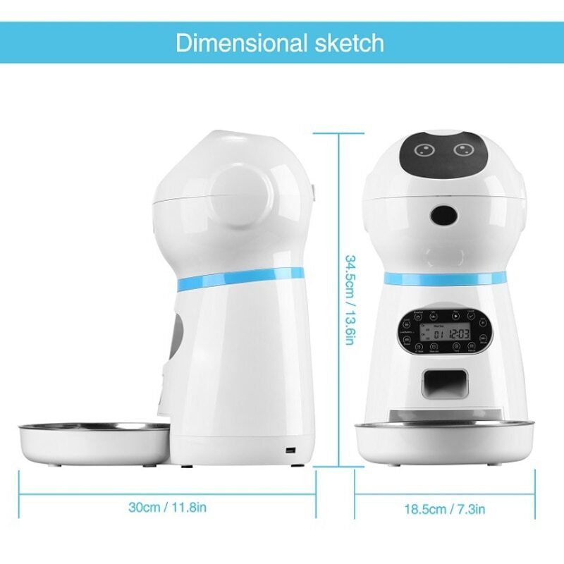 Automatické Kŕmenie Pre Domáce Zvieratá Hlasový Záznam Miska Na Pre Psov Lcd Displej S Časovačom Zásobník Na Jedlo