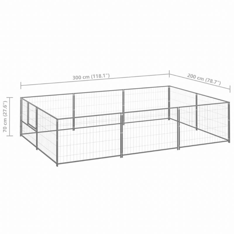 Chovateľská Stanica Pre Psov Strieborná 64.6 Ft² Oceľ