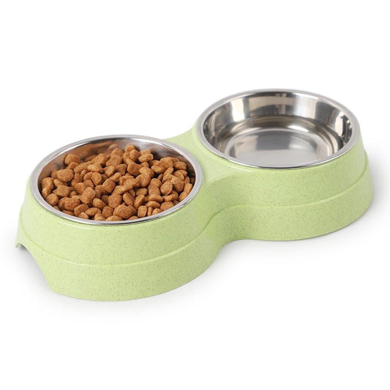 Double Pets Bowl Water Food Feeder Nerezové Kŕmidlo Na Misky