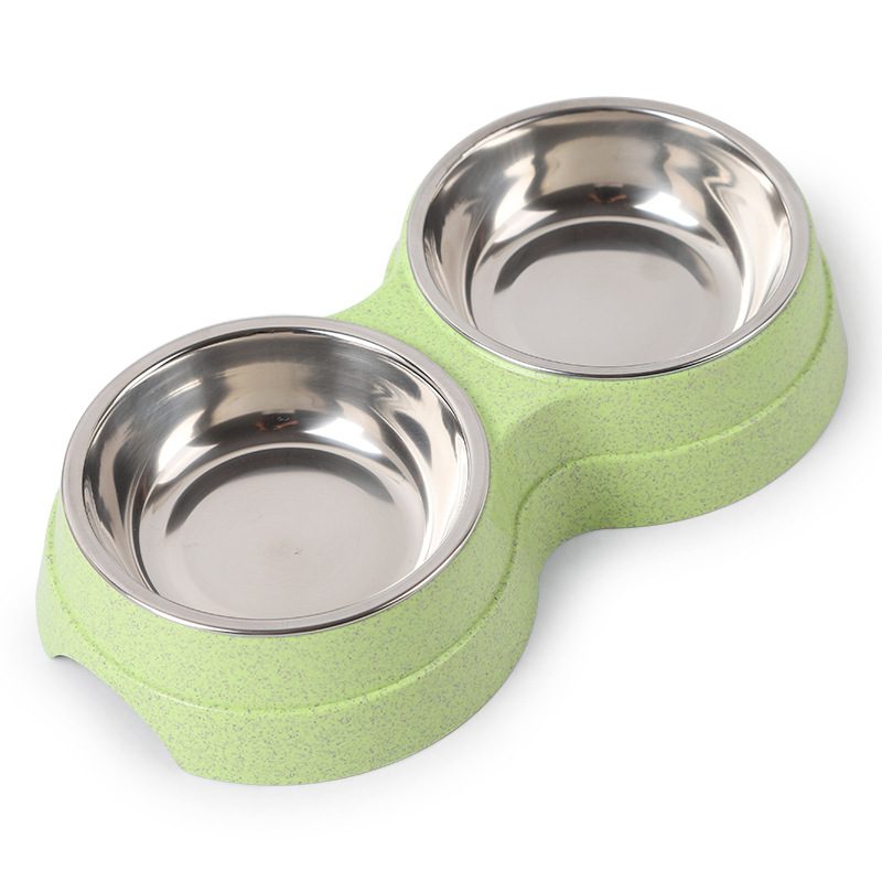 Double Pets Bowl Water Food Feeder Nerezové Kŕmidlo Na Misky