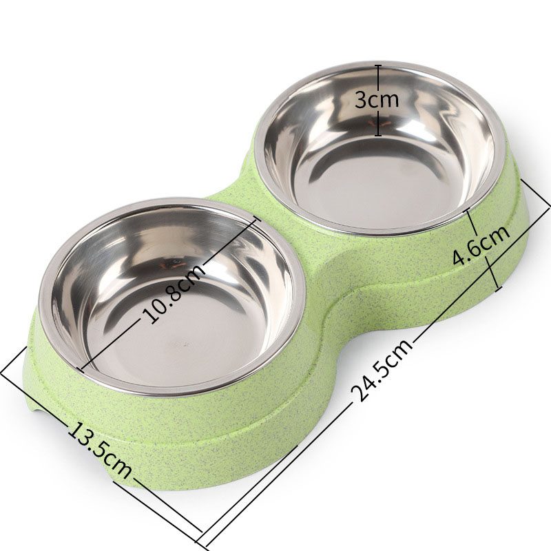 Double Pets Bowl Water Food Feeder Nerezové Kŕmidlo Na Misky