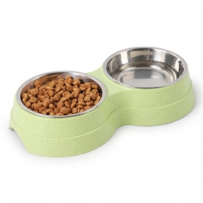 Double Pets Bowl Water Food Feeder Nerezové Kŕmidlo Na Misky