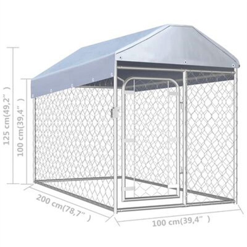 Eu Direct Vidaxl 144492 Vonkajšia Chovateľská Stanica So Strechou 200x100x125cm Potreby Pre Domáce Zvieratá Búda Pre Psa Dom Pre Domácich Miláčikov Ohrádka Pre Mačky Plot