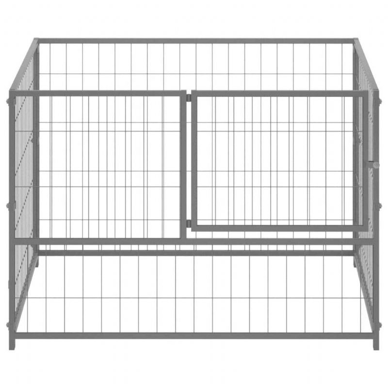 Eu Direct Vidaxl 150792 Vonkajšia Chovateľská Stanica Pre Psov Strieborná 100x100x70 cm Oceľová Klietka Skladacia Šteniatka Mačky Spánková Kovová Ohrádka Cvičebná Panvica Potreby Pre Zvieratá