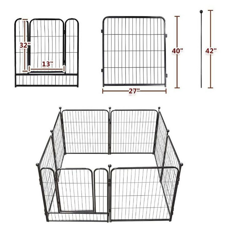 Pawgiant Ohrádka Pre Psov 8 Panelov 40" Výška Rv Ohradník Pre Vonkajšie Ohrádky Na Cvičenie Pre Kovové Tyče Protect Design Palice Skladacia Zábrana S Dvierkami