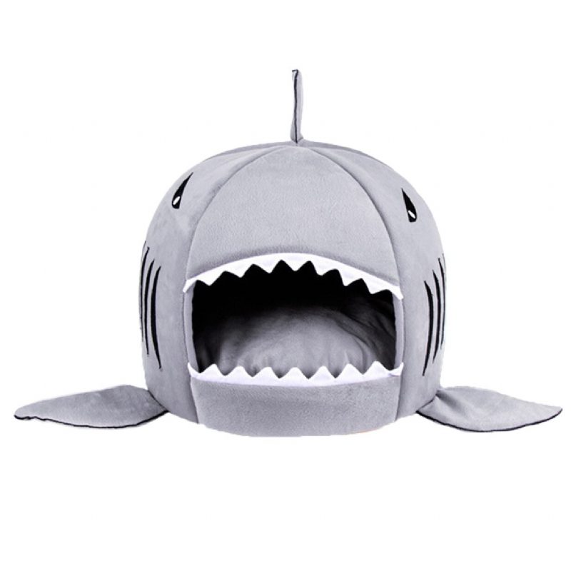 Pets Shark Bed Psy Soft House Cat Cave