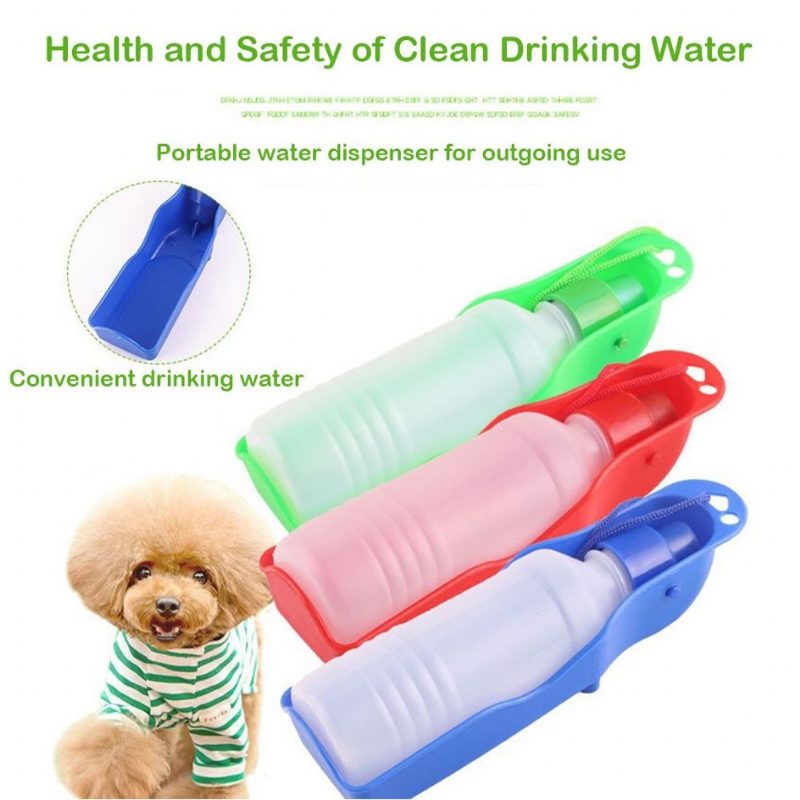 Plastová Prenosná Fľaša Na Vodu 250 Ml/500 Ml Pre Domáce Zvieratá Cestovanie Do Prírody
