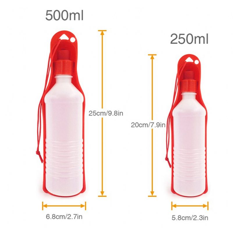 Plastová Prenosná Fľaša Na Vodu 250 Ml/500 Ml Pre Domáce Zvieratá Cestovanie Do Prírody