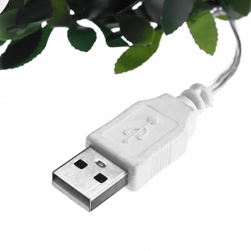 10/20/40 Led Usb Napájané Umelé Ruže Kvetinové Rozprávkové Svetlá Reťazec Svadobná Párty Domov Vianočná Výzdoba