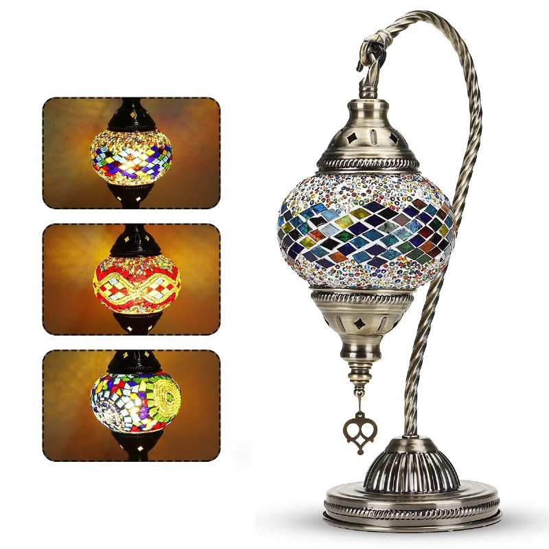 110-240v Retro Turecká Marocká Romantická Ručne Vyrobená Stolová Lampa Dekor Pre Domáce Barové Svietidlo E27