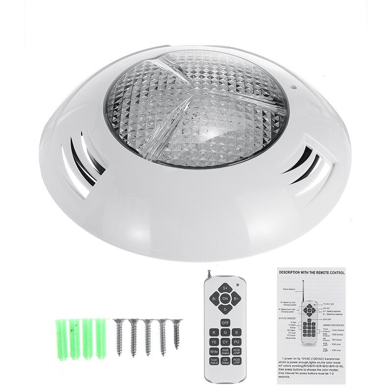 12v 114/216/432led Rgb Podvodné Bazénové Svetlo Ip68 S Diaľkovým Ovládaním Fontánové