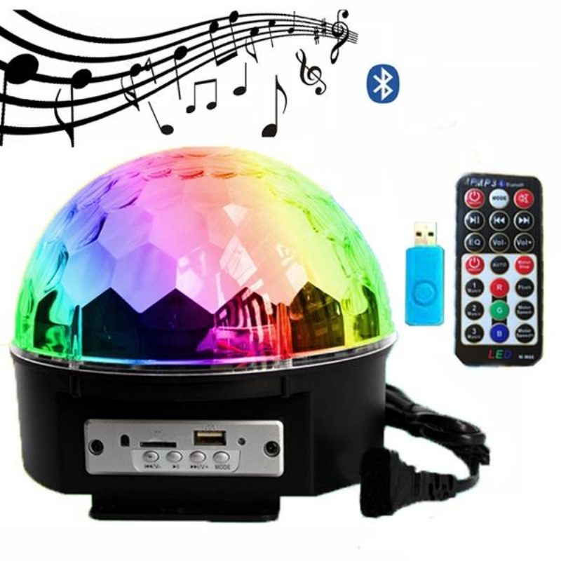 12w Bluetooth Hlasové Ovládanie Led Magic Ball Stage Lamp Farebná Mp3 Diskotéka S Diaľkovým Ovládačom