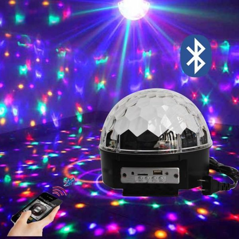 12w Bluetooth Hlasové Ovládanie Led Magic Ball Stage Lamp Farebná Mp3 Diskotéka S Diaľkovým Ovládačom