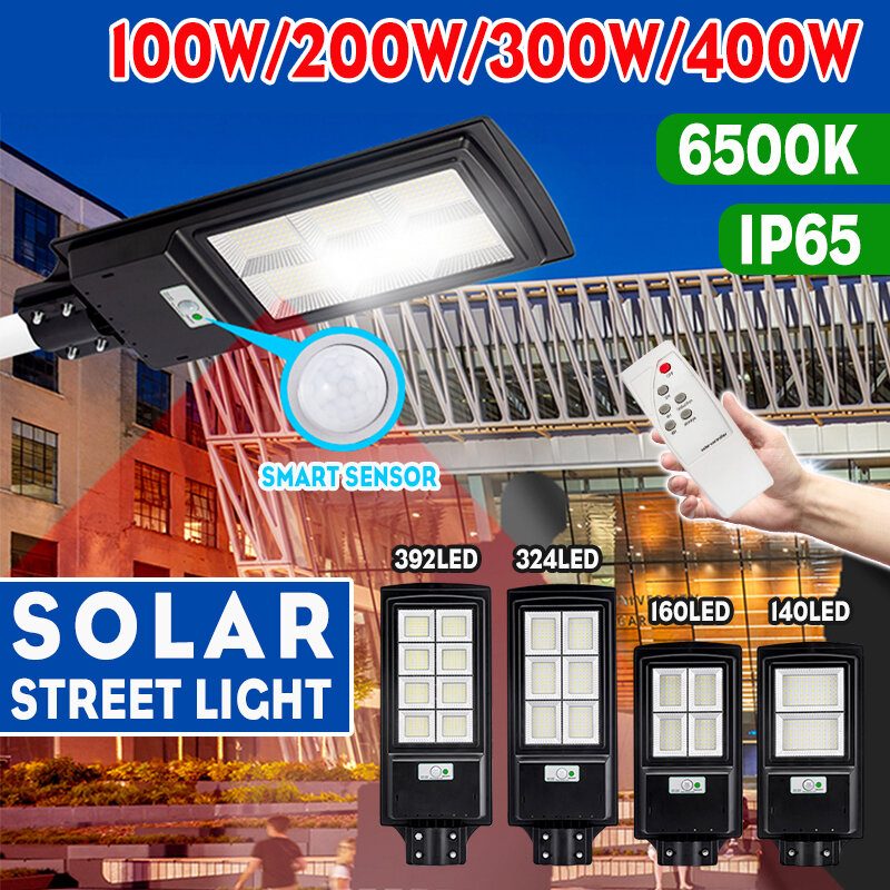 140/160/324/392led 100/200/300/400w Led Solárny Panel Pouličné Osvetlenie Pir Nástenné Svietidlo So Senzorom Pohybu + Vzdialený Domov